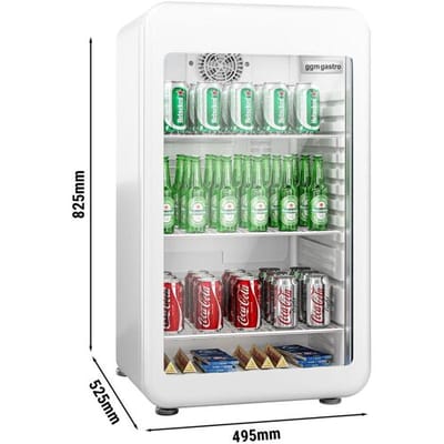 GGM Gastro Minibar-Kühlschrank - 500mm - 120 Liter - mit 1 Glastür Wit