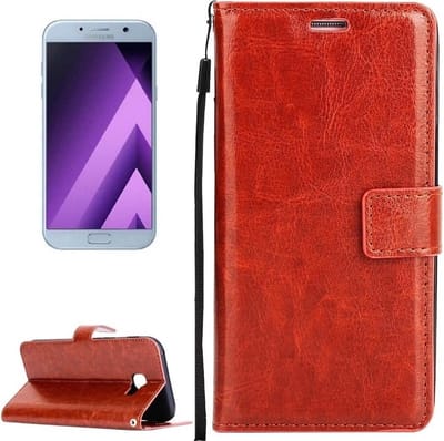 LuxeBass Hoesje geschikt voor Samsung Galaxy A3 (2017) Hoesje - Bookcase Bruin - telefoonhoes - gsm hoes - telefoonhoesjes