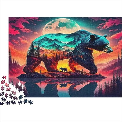 Legpuzzel Beer Bos - Puzzel Volwassenen - Ontspanning en Entertainment - Nauwkeurig Gesneden Stukjes - 70 x 50 cm - Kleurrijk