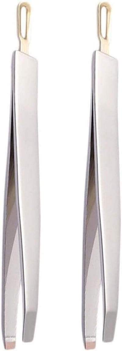 Wenkbrauw Pincet - Gezichtstool - Precisie Ontharen - Ergonomisch Ontwerp - 2 Stuks - Zilver