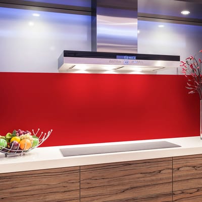 Decoratieve zelfklevende vinylsticker op rol per meter - Wasbare, waterdichte sticker voor keukenmuren en meubels - 60 cm x 20 m - Tomatenrood