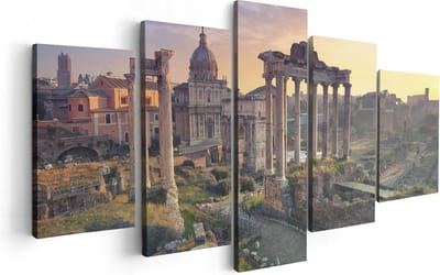 Artaza Canvas Schilderij Vijfluik Romeins Architectuur in Rome, Italië - 100x50 - Foto Op Canvas - Canvas Print