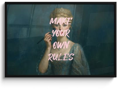 Poster in lijst - Fotolijst 120x80 cm - Posters - Klassiek - Sierlijk - Roze - Posterlijst zwart - Decoratie - Wanddecoratie woonkamer - Muurdecoratie slaapkamer