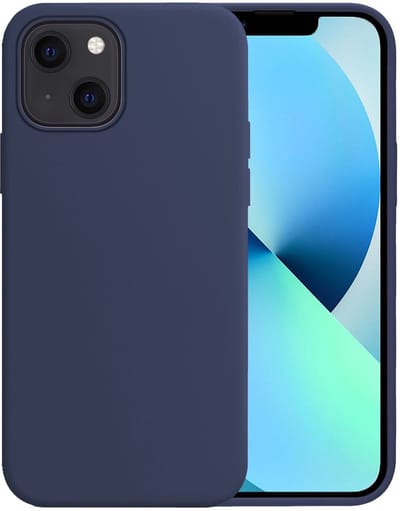 Hoesje - Geschikt voor Apple iPhone 14 - Sterk & Shockproof - Siliconen Case - Hoes Cover - Telefoonhoes - Donkerblauw