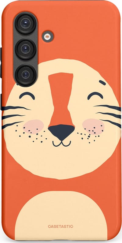 Casetastic hoesje geschikt voor Samsung Galaxy S25 - Dubbellaagse bescherming - Knuffelkopjes tijger - Fashion Case - Terracotta Zand