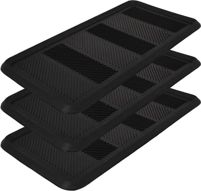 KOTARBAU® 3 Stuks Schoenenlekbak, Lekbak Schoenen, Rubber, 80x40 cm, Zwart, Schoenenmat, Onderlegger Schoenen, Schoenendruipbak, Schoenmat, Schoenafdruipbak