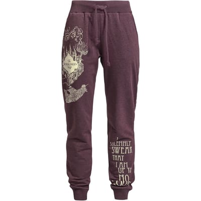 Harry Potter Trainingsbroek - Marauder's Map - S tot 3XL - voor Vrouwen - bordeaux gemêleerd