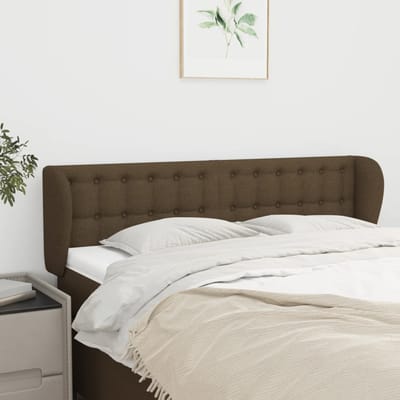 vidaXL - Hoofdbord - met - randen - 147x23x78/88 - cm - stof - donkerbruin