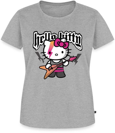 Hello Kitty In Een Rockoutfit Speelt E-gitaar Premium T Shirt Dames