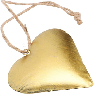 Hartvormig Decoratief   3D Metaal Messing Vintage Hangend Ornament Valentijnsdag Decoratie Wanddecoratie met Touw voor Huis Binnen Buiten 10x10cm