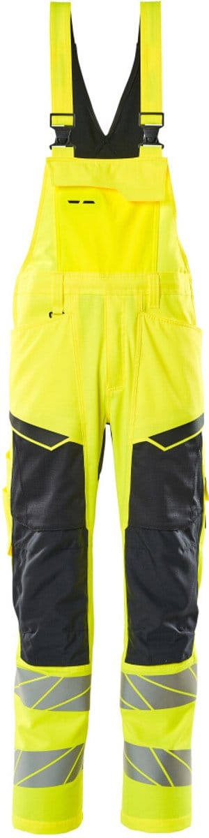 Mascot Accelerate Safe Amerikaanse overall met kniezakken 19569-236 - hi-vis geel/donkermarine - C48 - 76