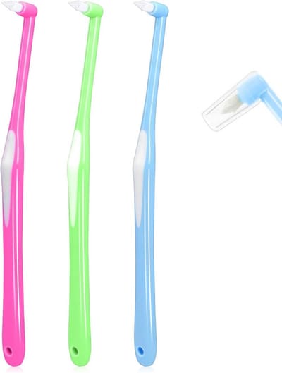 3-Pack Conische Tandenborstels met Beschermkap voor Gerichte Reiniging en Tandsteen Verwijdering