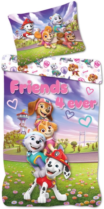 Paw Patrol Friends 4 Ever dekbedovertrek 140 x 200 cm - 70 x 90 cm Katoen