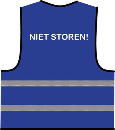 Niet storen hesje blauw