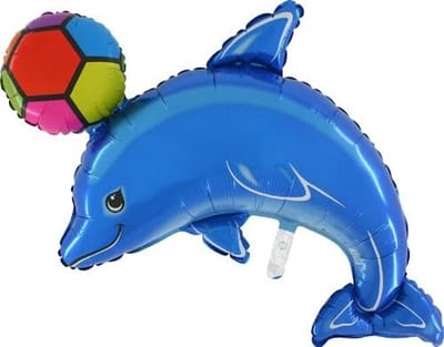 Set van 3 Grote Blauwe Dolfijn Folieballonnen
