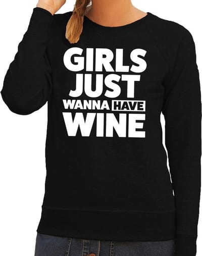 Girls just wanna have Fun tekst sweater zwart dames - dames trui Girls just wanna have Fun XS
