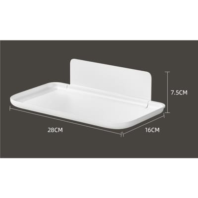 Étagère Murale Pliante Salle de Bain Étagère de Rangement Murale sans Perçage Support pour Téléphone Bijoux Télécommande Porte-Rangement pour Serviettes Vêtements white