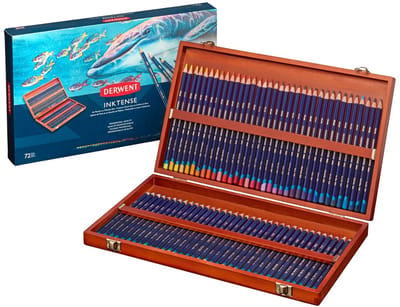 Derwent - Inktense Pencil Wooden Box with 72 Pencils