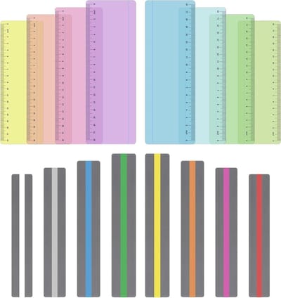 16-delige gekleurde overlays voor dyslexie, leeshulpmiddelen met schaal, kleine leeslinialen en LED leesstrips voor kinderen met ADHD en leesproblemen