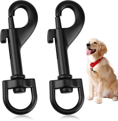 2 stuks draaibare karabijnhaken voor honden, draaibare karabijnhaken, riem, draaibare karabijnhaak, metalen gespen voor honden, katten, kleine huisdieren, riem en touw (zwart)