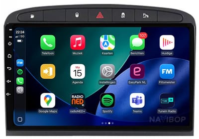 Geschikt voor Peugeot 308 SW (2007 t/m 2020) | 9 inch Android 15.0 CarPlay autoradio | Draadloos CarPlay & Android Auto | 2GB RAM + 32GB | Externe microfoon & Achteruitrijcamera (AHD) | Bluetooth & WiFi | NAVIBOP NB-1016 | Bouwjaar 2007 t/m 2020