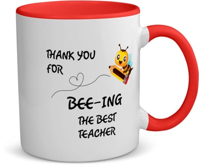 Akyol - docent cadeau - koffiemok - theemok - rood - Docent - meester en juffen cadeau - docent - collega cadeau - verjaardag - cadeau - afscheidscadeau - geschenk - leuke cadeau - kado - gift - juffendag - meesterdag - 350 ML inhoud