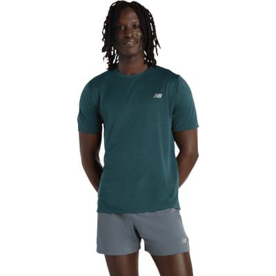 New Balance Rc Essential T-shirt Medusa Green Heather Maat: L | Basic T-Shirts Outlet | Heren | Groen