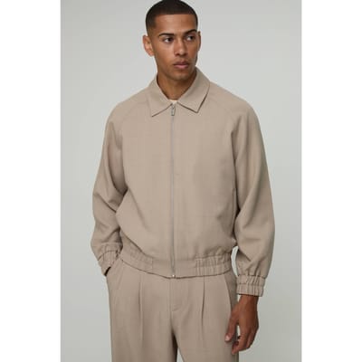 Op Maat Gemaakte Co-ord Regular Fit Trucker Jas | Taupe | Size XS