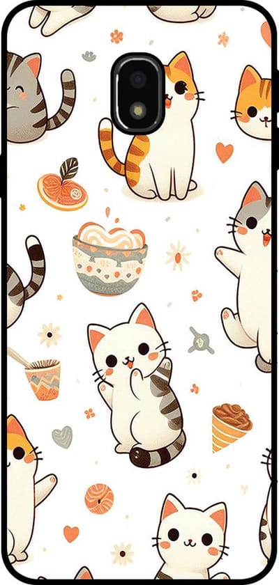 Smartphonica Telefoonhoesje Geschikt voor Samsung Galaxy J3 2017 met katten opdruk - TPU backcover case cat design geschikt voor Samsung Galaxy J3 2017