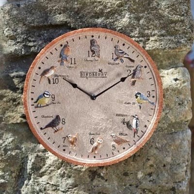 Decoratieve Wandklok - Buitenklok Tuinklok - Terras Woonkamer - Met Geïntegreerde Thermometer - 30 cm Diameter - Beige