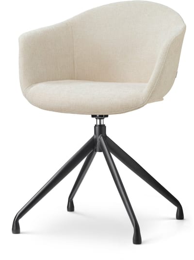Nolon Nola-Otis Draaibare Eetkamerstoel Cotton Beige - Armleuningen - Stof - Zwart Onderstel