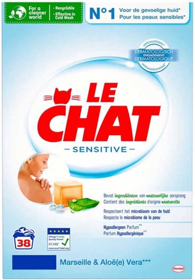 Le Chat - Sensitive Waspoeder - Waspoeder - Voordeelverpakking - 38 Wasbeurten