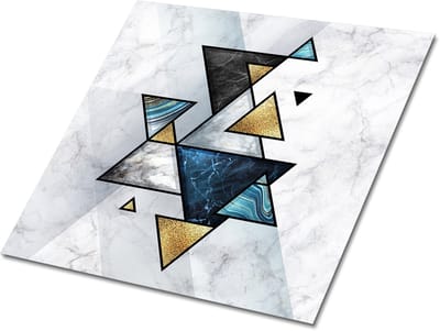 Tulup PVC Tegels - Abstracte Marmeren Driehoeken Vinyl Tegels - 30 cm x 30 cm - Veelkleurig Zelfklevende PVC Tegels - Verpakking van 9 stuks - Zelfklevende Vinyl Tegels - Geometrisch Plaktegels - Vinyl Vloer Tegels - Plaktegels keuken en Badkamer