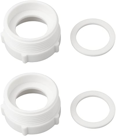 Dailygoods- Afvalextension 2 Stks - Draad 1-1/4 inch / 1-1/2 inch - Hoogte 26,5 mm - Binnendiameter 42 mm - Eenvoudige installatie - Geschikt voor badkamerarmaturen - Afvoerbuis
