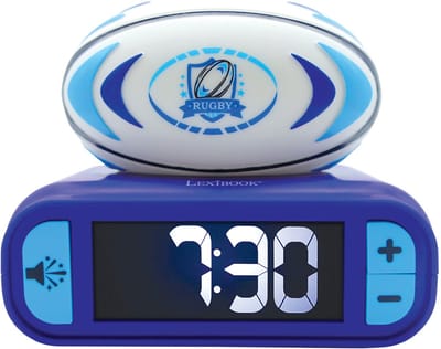 Digitale wekker met 3D rugby ball nachtlampje en geluidseffecten