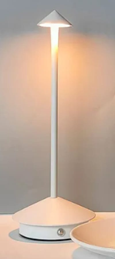 Slim Tafellamp - Oplaadbare buitenlamp - Spatwaterdicht (IP54)- Snoerloos - LED dimbaar - Wit