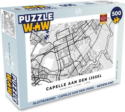 Puzzel Plattegrond - Capelle aan den IJssel - Nederland - Legpuzzel - Puzzel 500 stukjes - Stadskaart