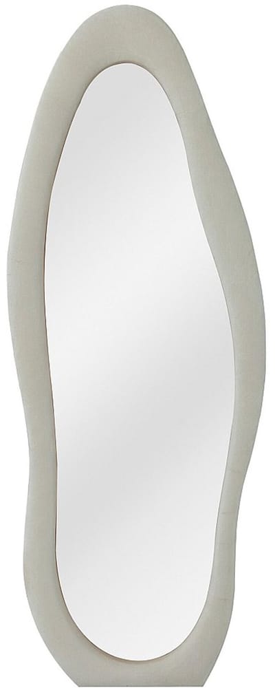 Vente-unique Organische spiegel van velour - B. 60 x H. 160 - Crème - LAVINA