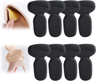 Ulisem - Hielkussens - 8 stuks antislip hielbeschermers - 2-in-1 voor hiel en bal - Zachte schuimvulling met ademend materiaal - Voorkomt schuren en blaren - Sterke zelfklevende achterkant - Universele pasvorm - Voor dames en heren - Zwart