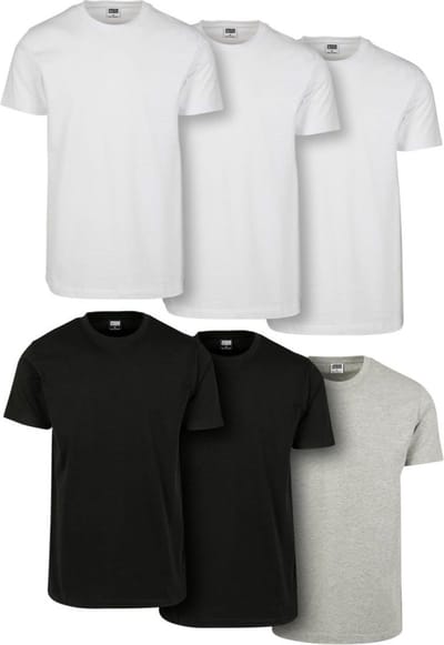 Urban Classics - Basic 6-Pack Heren T-shirt - XXL - Multicolours