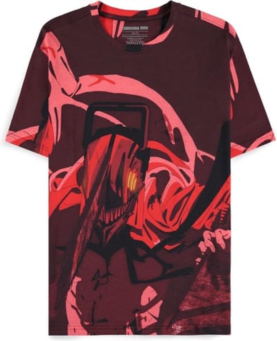 Chainsaw Man - Rage All Over Print Heren T-shirt - S - Rood