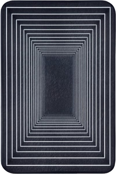 Badmat 60x90 cm - Antislip - Lijnen - Hypnotiserend - Zwart - Badmatten voor badkamer - Badkamermat - Douchemat - Badkamer mat