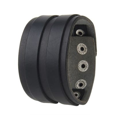 Leren Armband - Drukknopen - Heren - Zwart