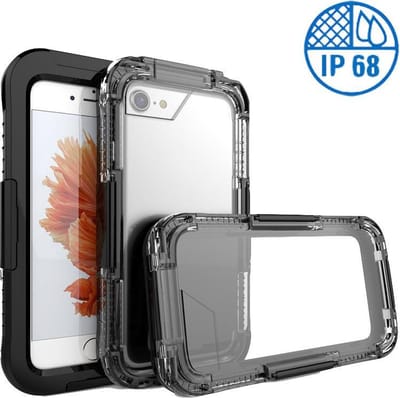 Hoesje geschikt voor Apple iPhone 6 Plus / 6s Plus - Waterdicht Hoesje Zwart IP68 Certifering voor het Zwemmen en Skiën tot 10 meter Waterproof - Heavy Armor Beschermend Hoesje tegen Valschade