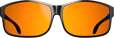 Fit-over blauw licht blokkerende bril - oranje glazen voor maximaal lichtfilter tot 500 nm - bescherming tegen pijnlijke ogen en hoofdpijn tijdens gamen en werken - ondersteunt natuurlijke slaap - voor nachtelijk schermgebruik