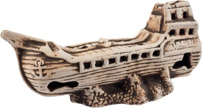 Aquarium ornament - Decoratie aquarium - Scheepswrak galjoen - 26 x 12 x 10 cm