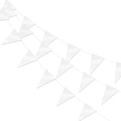 LUQ – Luxe Metallic wit Slingers – Vlaggenlijn 10 Meter - Verjaardag Slinger Versiering Feestversiering Vlaggen Decoratie