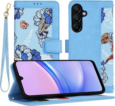 Hoesje geschikt voor Samsung Galaxy A15 4G/5G - Techsuit FlipCraft Book Wallet Case met koord - Vibrant Blue