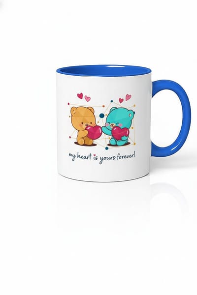 Romantische Liefdes Mok met Schattige Teddyberen - 'My Heart is Yours Forever!' - Perfect Valentijn Cadeau