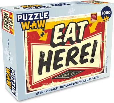 Puzzel Eten - Vintage - Reclamebord - Illustratie - Legpuzzel - Puzzel 1000 stukjes volwassenen
